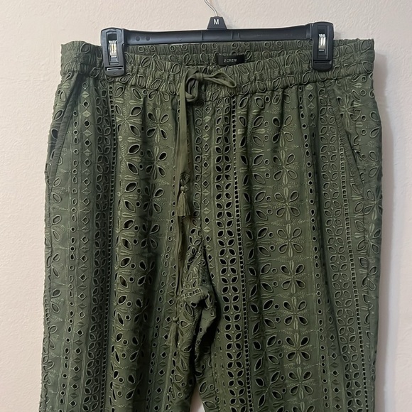 J crew military garden rainforest green eyelet pants size 12 - Picture 3 of 8